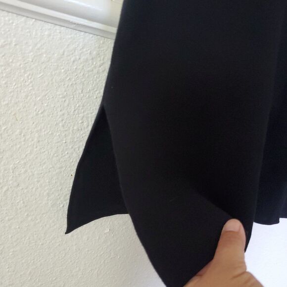 Ann Taylor Tunic Tank Top Womens XL Black Viscose Blend Round Neck Split Hem - Picture 7 of 15